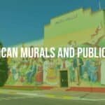 Colorful Mexican mural on a government building, depicting historical and cultural scenes, vibrant and lively, realistic style.