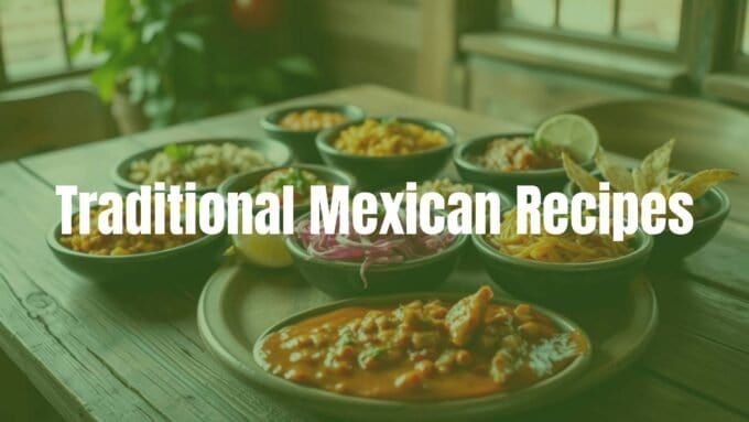 Colorful traditional Mexican dishes on a rustic wooden table, vibrant ingredients, warm lighting, cultural and festive atmosphere, realistic.
