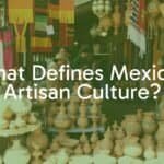 Vibrant Mexican artisan market, colorful textiles, traditional pottery, detailed handmade crafts, bustling atmosphere, warm sunlight, cultural heritage.